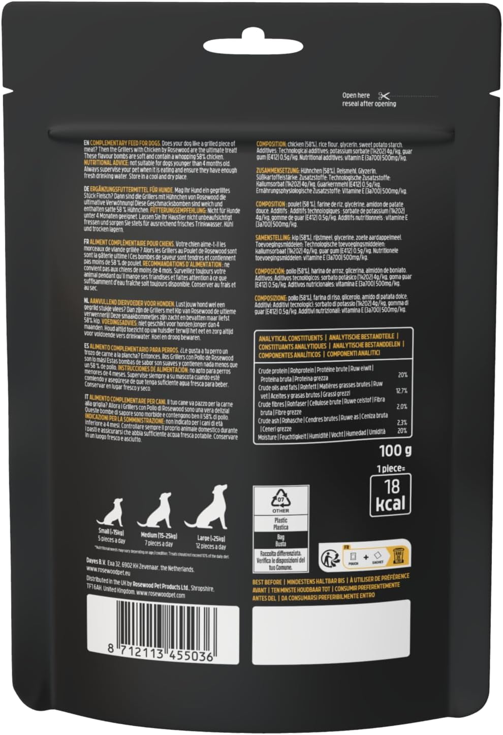 Rosewood Chewy Meat Grillers | Natural Dog Treats (Chicken & Duck)