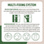 Instructional graphic about a multi-fixing system for one-piece lids and mounting brackets.