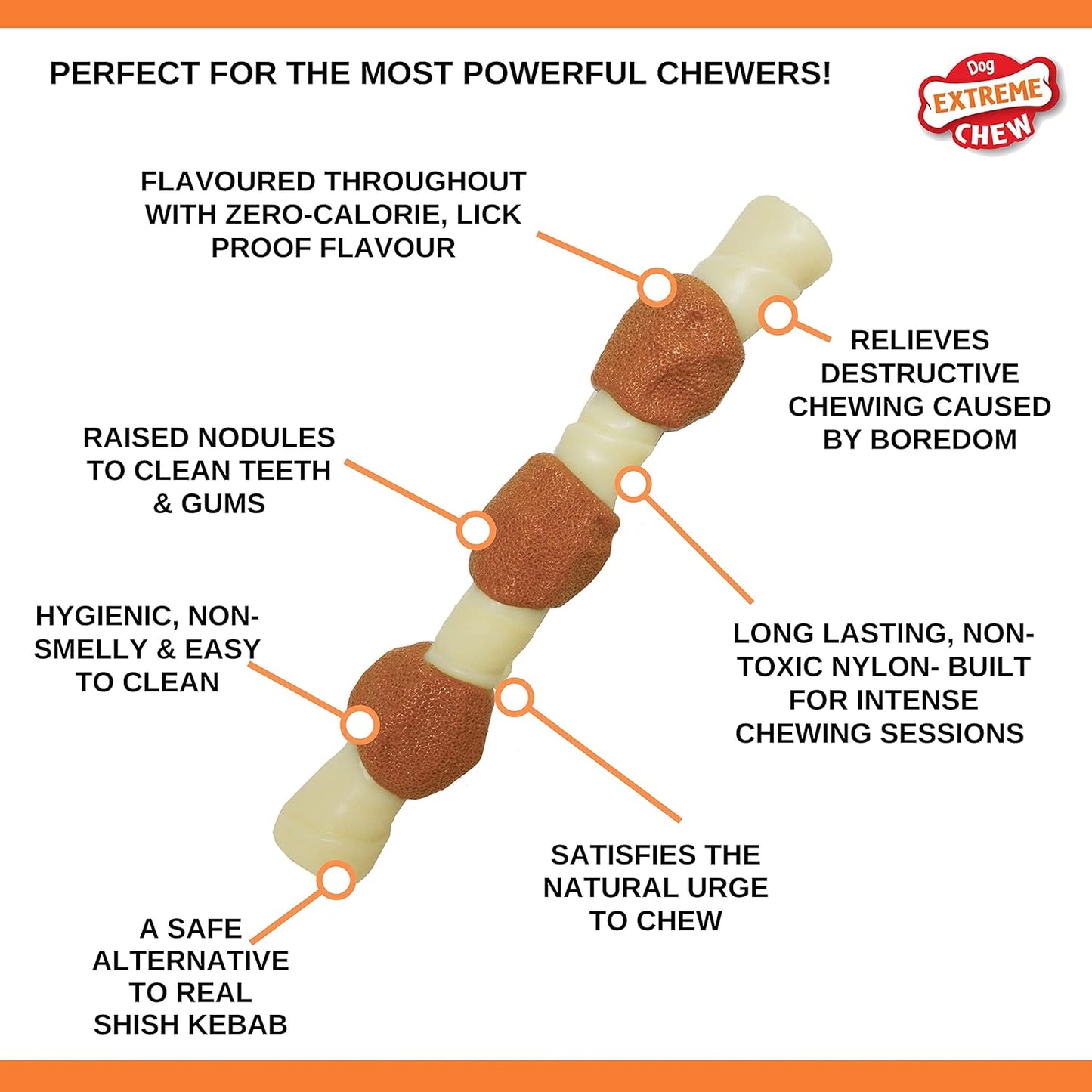 Nylabone Extreme Chew Specialty Shapes | Shish Kebab & Knot Bone