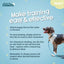 Dog training guide with a blue background and a dog on a leash.