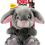 Gray plush bunny toy with pink ears on a white background, featuring Kong Tough2 branding.