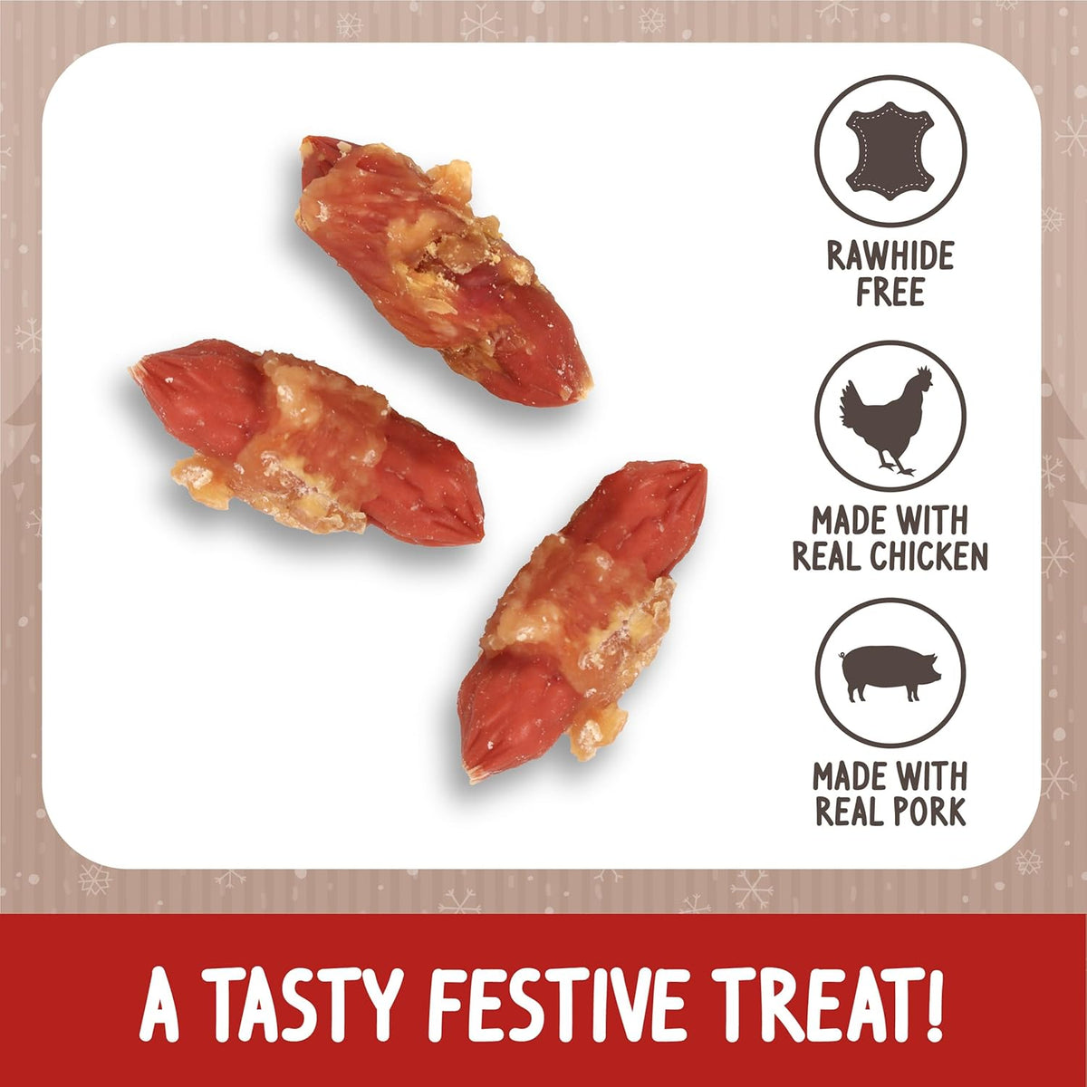 Cupid & Comet Pigs in Blankets - 100g Christmas Dog Treats by Rosewood