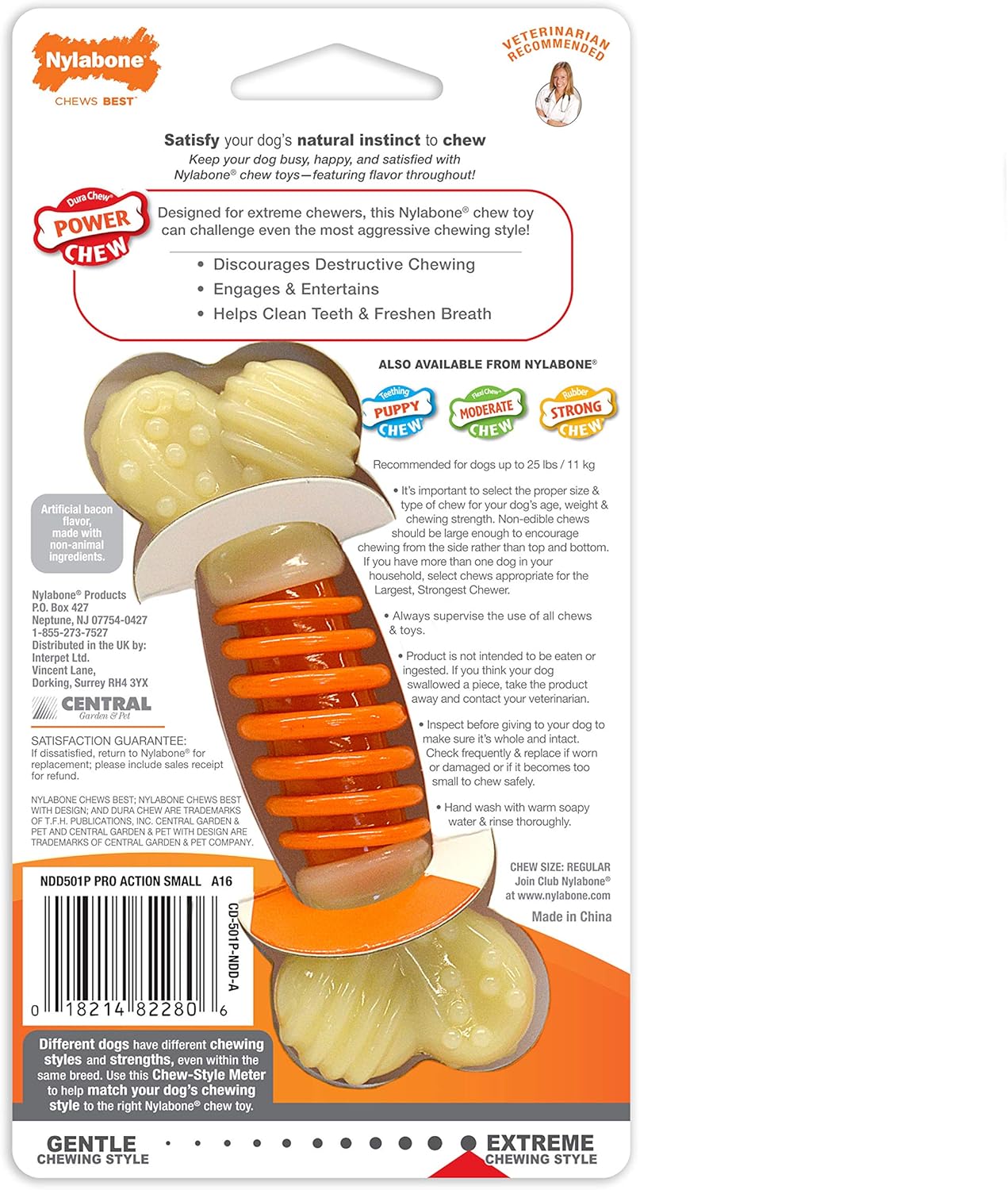 Nylabone Dental Extreme Chew | Bacon Flavour | Tough Dog Toy
