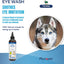 Eye wash product for pets with a dog's face and Phytopet branding.