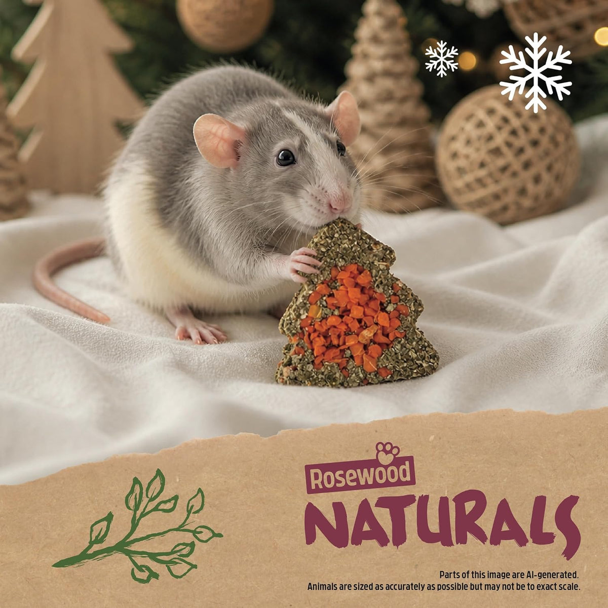 Naturals Carrot Dandelion Christmas Trees 🎄 Small Pet Treat by Rosewood