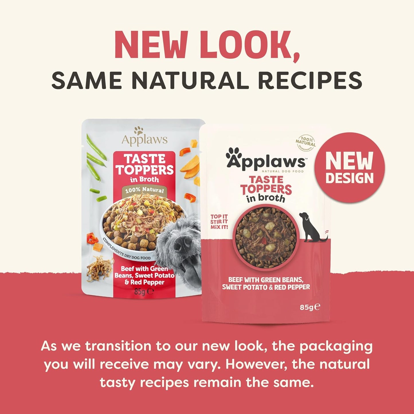 Applaws Beef with Green Beans, Sweet Potato & Red Pepper Broth Topper Dog Wet Food 85g