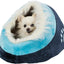 Trixie Minou Cat & Small Dog Bed Dark Blue/Blue 35x26x41cm | Cosy Pet Sleeping Retreat