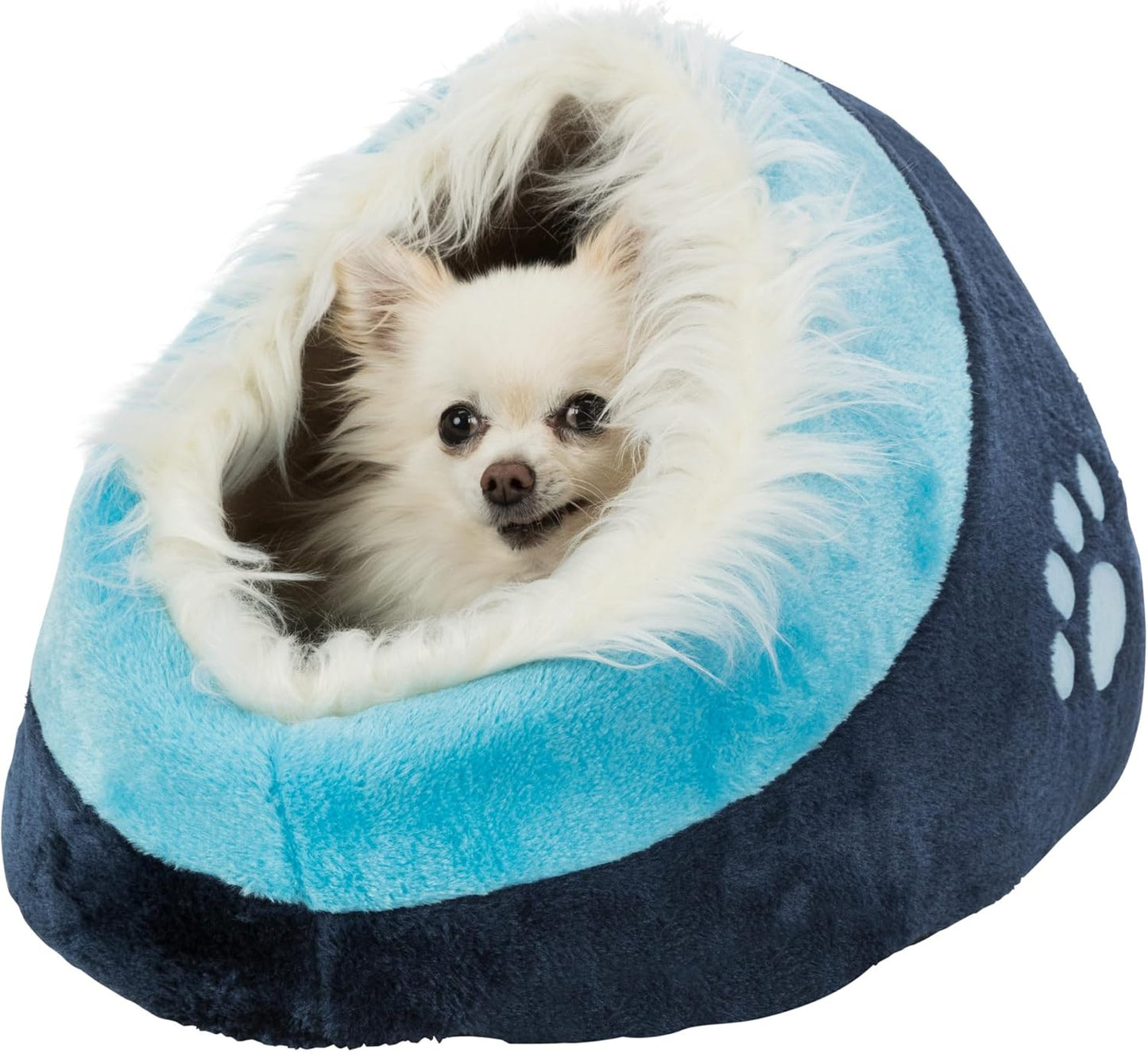 Trixie Minou Cat & Small Dog Bed Dark Blue/Blue 35x26x41cm | Cosy Pet Sleeping Retreat