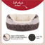 Pet bed with soft plush inner material and non-slip base, featuring text highlighting features.