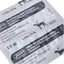 A close-up of a Johnson's Veterinary 2.5 ml foil packet of flea spot-on solution for dogs, showing black text and dog silhouette graphics on a white background.