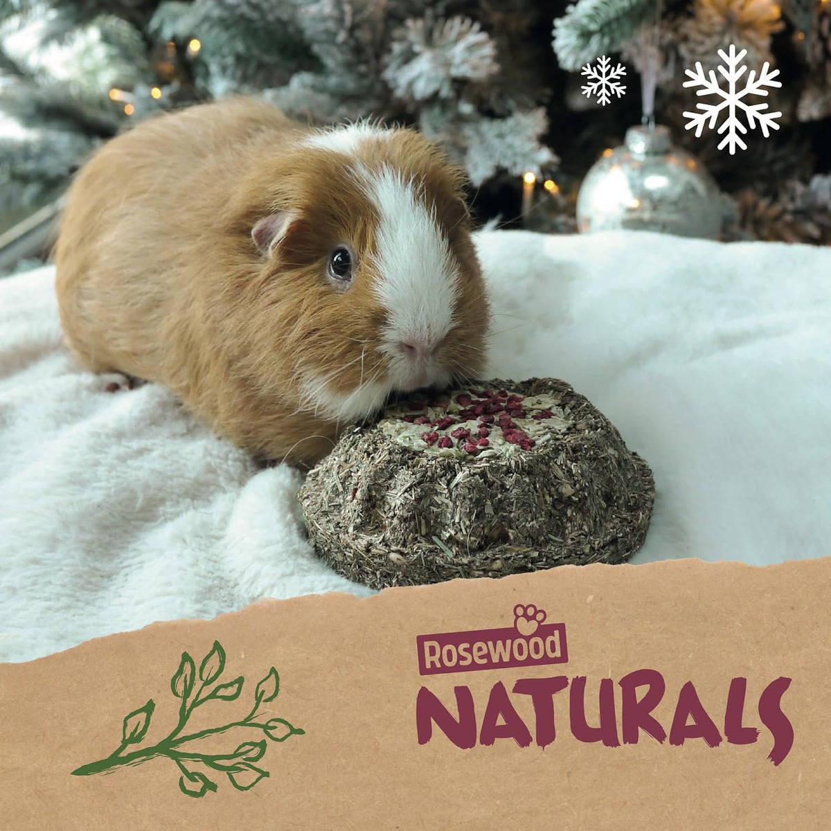 Naturals Herb 'n' Hay Party Gateau 🎄 Small Pet Christmas Treat by Rosewood