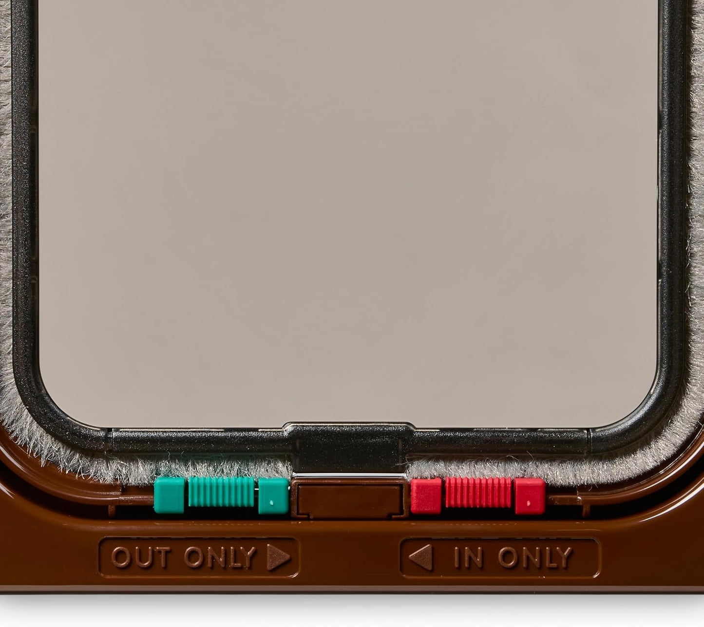 Locks on brown cat flap