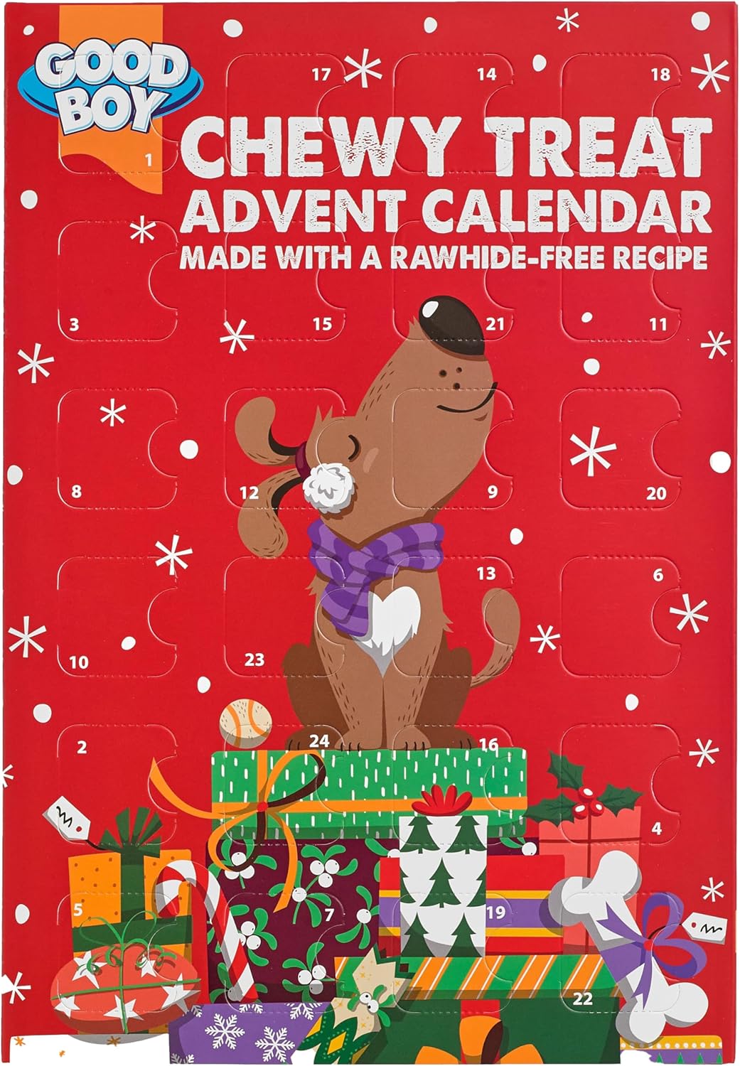 Good Boy Dog Advent Calendar – 24 Rawhide-Free Chicken Treats