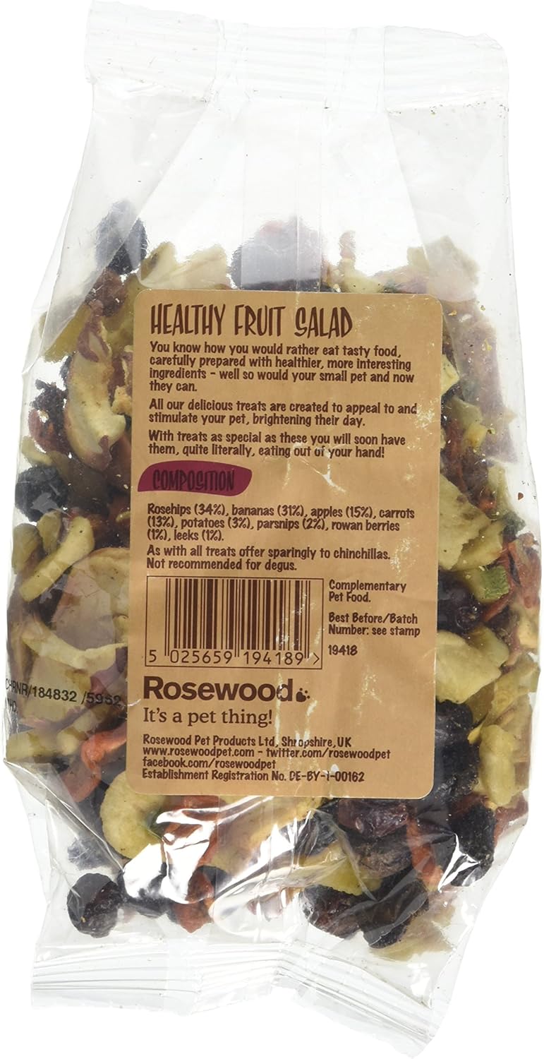 Rosewood Naturals Healthy Fruit Salad Natural Fruit & Veg Treat Mix for Small Pets (125g)