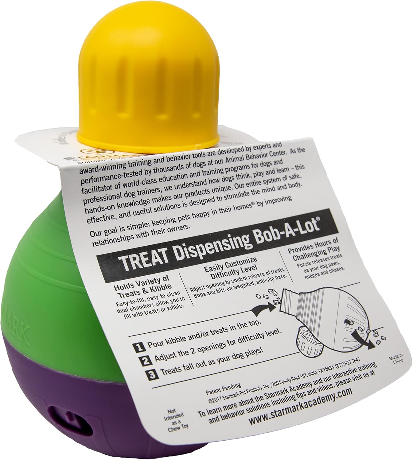 Starmark | Interactive Dog Treat Dispenser Toy | Bob-a-Lot