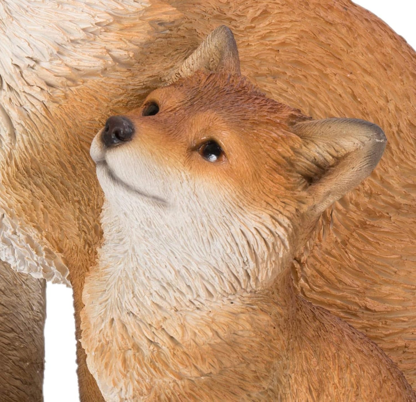 Vivid Arts Fox Cub with Mother A | Realistic Garden Ornament | Weatherproof Fox Statue