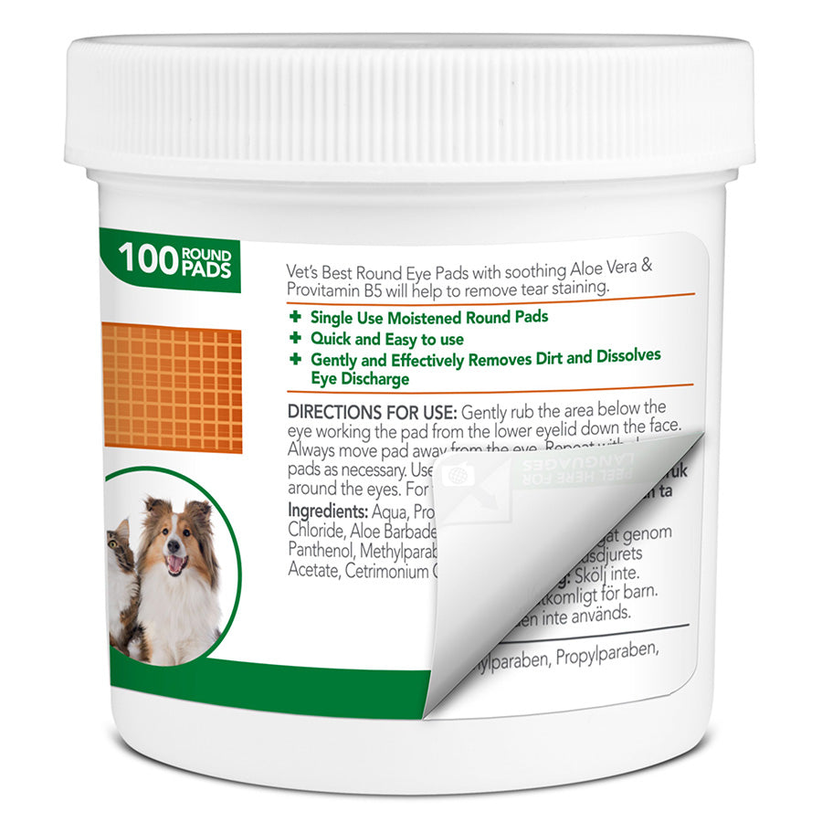 Vet's Best | Dog Eye Care | Clean Eye Round Pads - 100 Pack