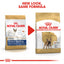 Two packages of Royal Canin French Bulldog dog food with a red arrow between them.