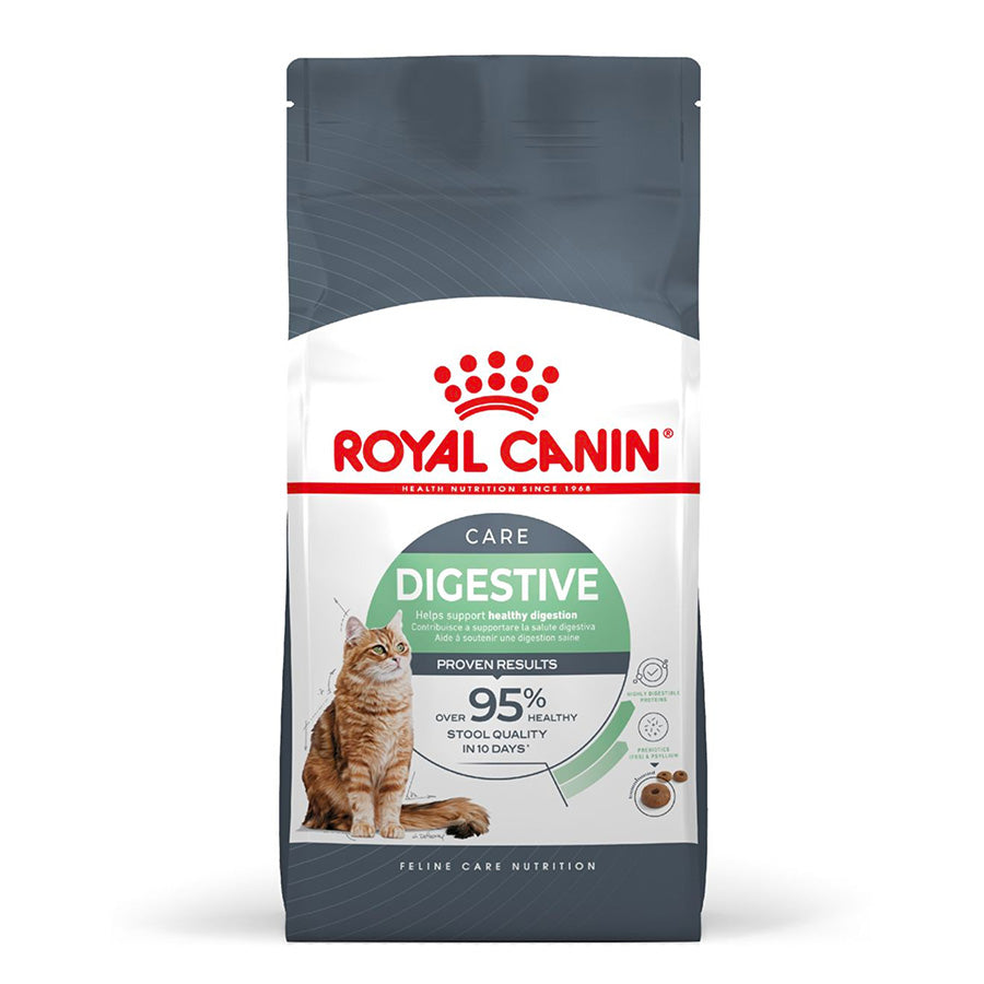 Royal Canin Digestive Care cat food package on a white background