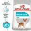 Royal Canin Urinary Care Mini dog food packaging with a dog illustration on a white background