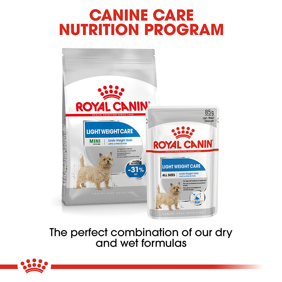 Royal Canin dog food packages with text on a white background