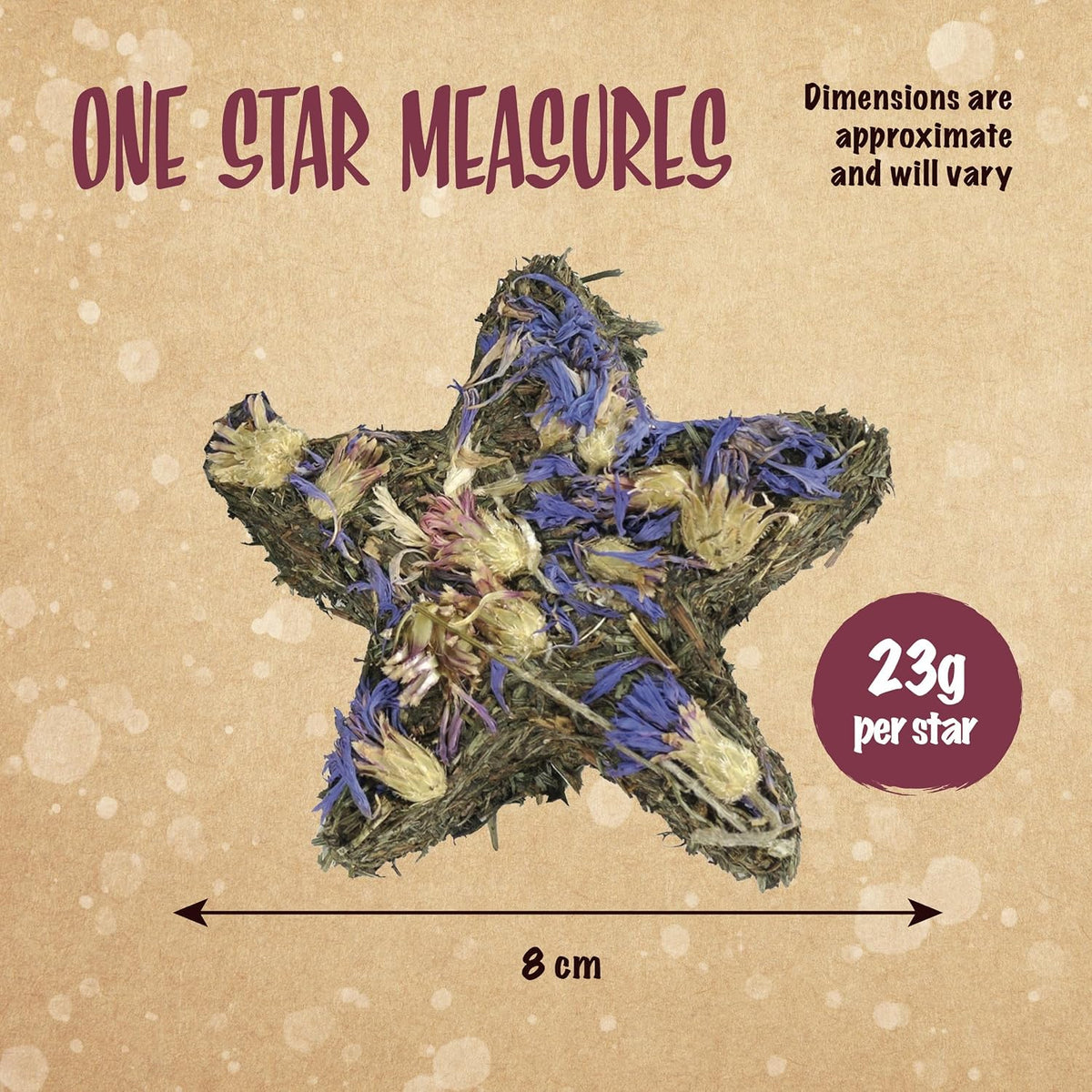 Natural Herb 'n' Hay Star Trio 🎄 Small Pet Christmas Treat by Cupid & Comet
