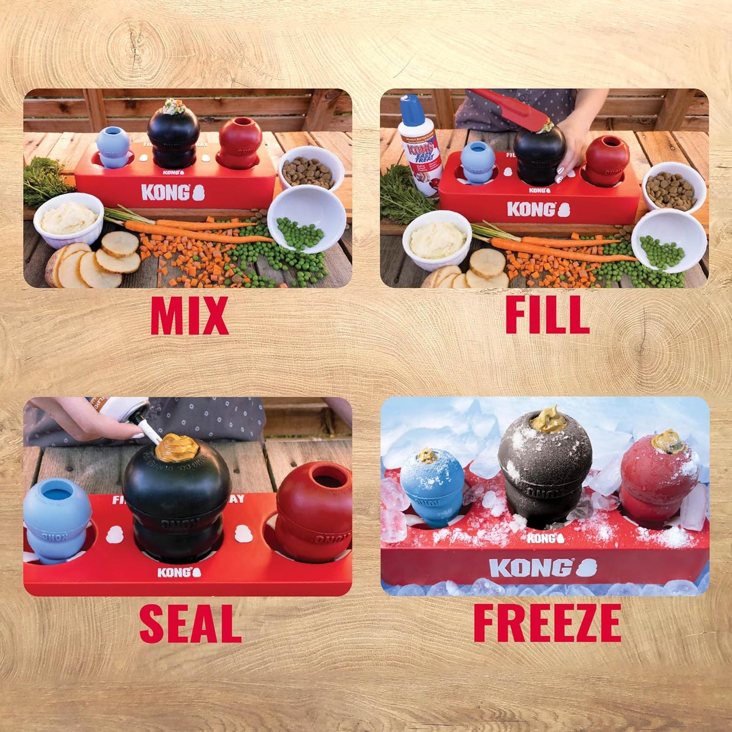 KONG Fill 'n' Freeze Treat Tray | Easy KONG Filling & Freezing Tool (All Sizes)
