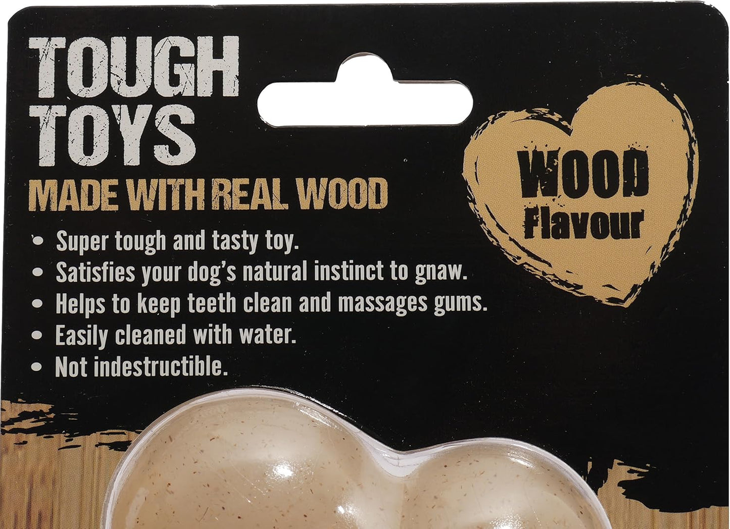 Rosewood Large Tough Wood Bone - Durable Real Wood Scented Chew Toy for Large Dogs