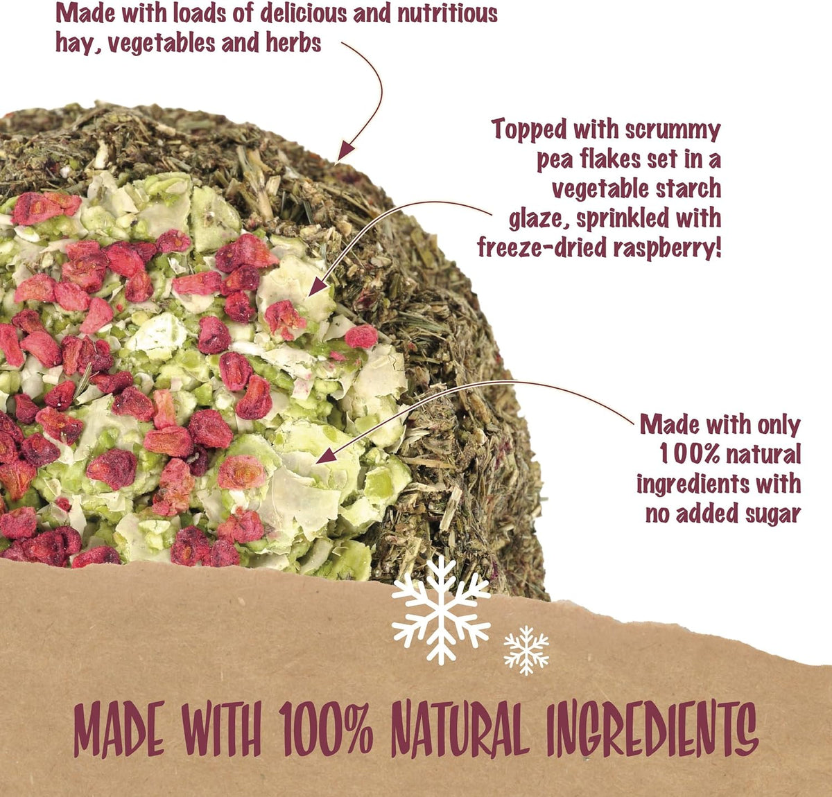 Naturals Herb 'n' Hay Party Gateau 🎄 Small Pet Christmas Treat by Rosewood