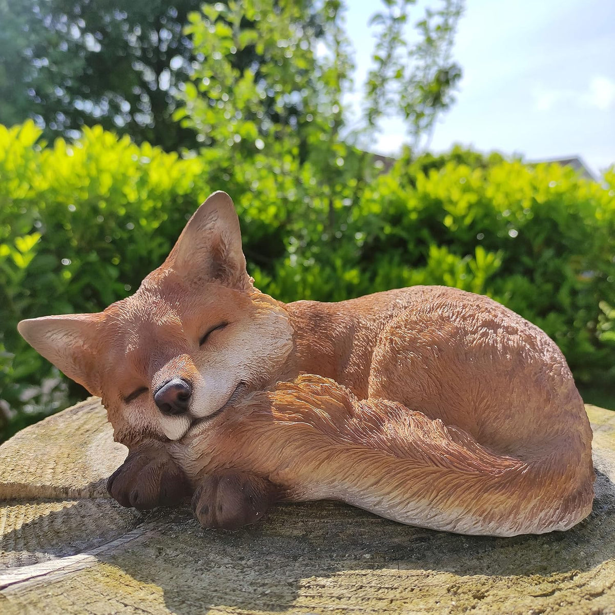 Vivid Arts Sleeping Fox Cub Ornament | 25cm Lifelike Statue