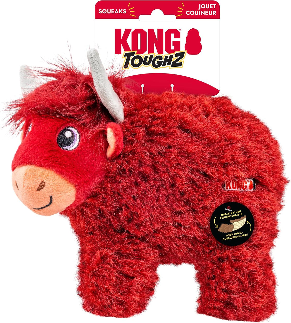 KONG Toughz Plush Dog Toy | Highland Cow & Mammoth