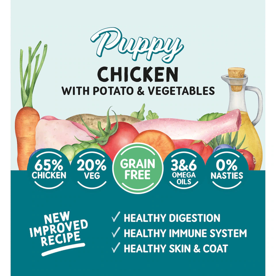 Naturo Puppy Grain Free Chicken with Potato & Vegetables Grain Free Wet Dog Food Pouch 150g