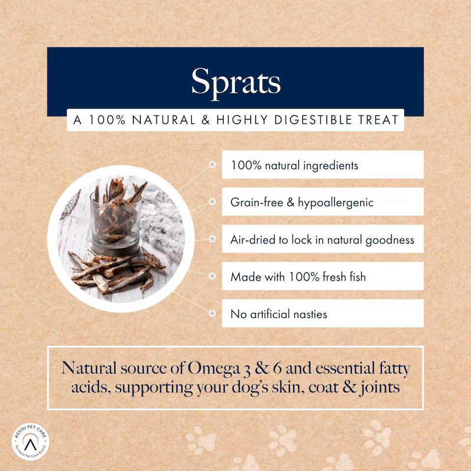 Whole Sprats | Air-Dried Fish Healthy Dog Treats by Hollings