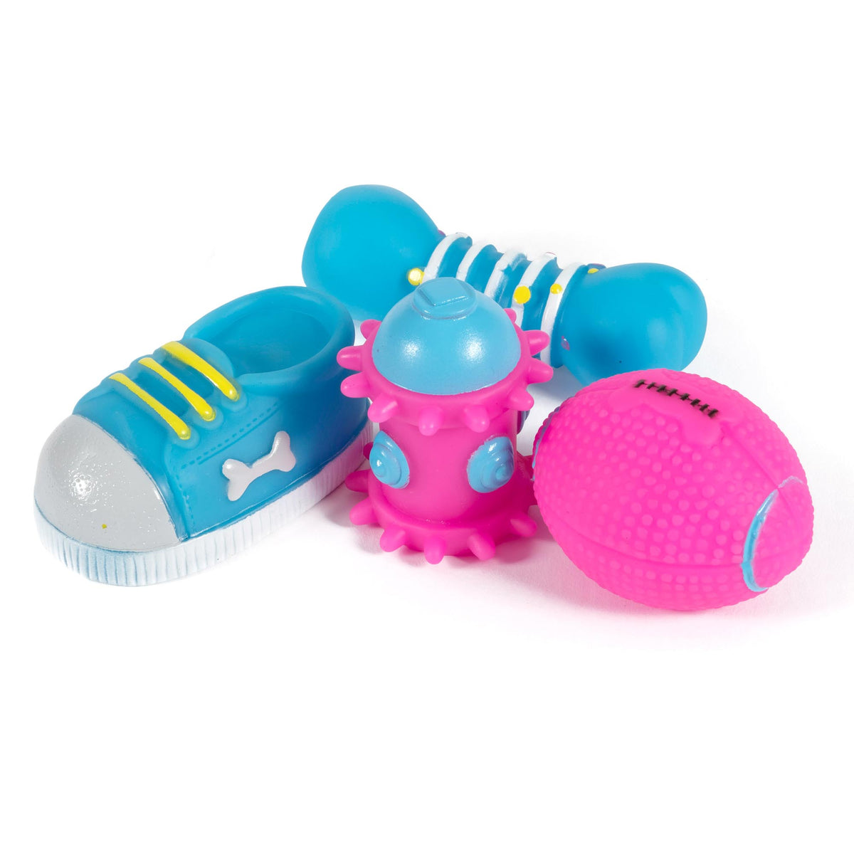 Ancol Small Bite Puppy Toy Pack | Mixed Vinyl Toys for Puppies & Tiny Dogs