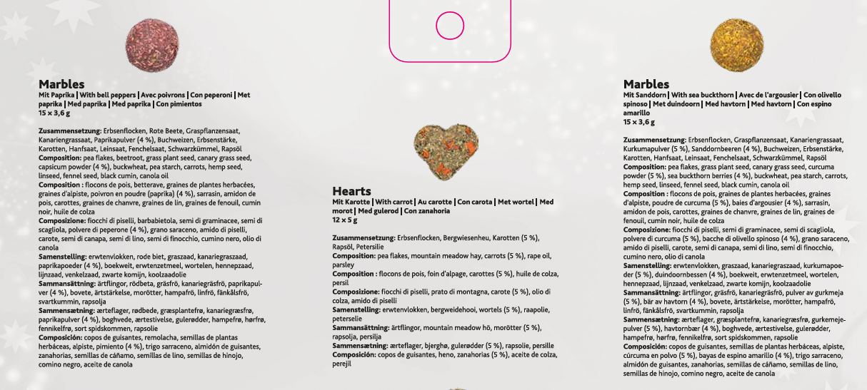 Product listing with heart-shaped items and text on a white background