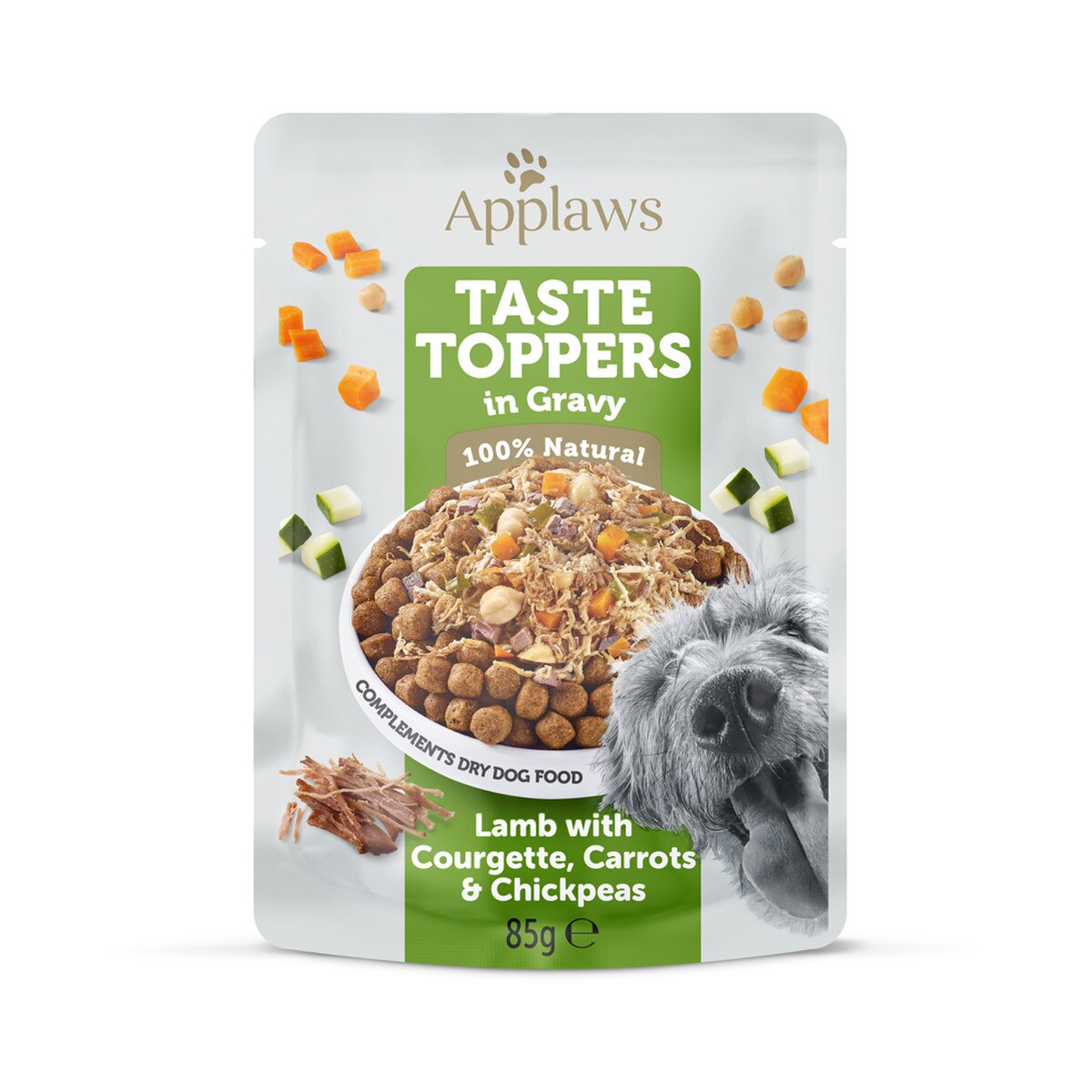 Applaws Lamb with Courgette, Carrots & Chickpeas Topper in Gravy Dog Wet Food 85g