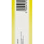 Bar code and product information label on a yellow background