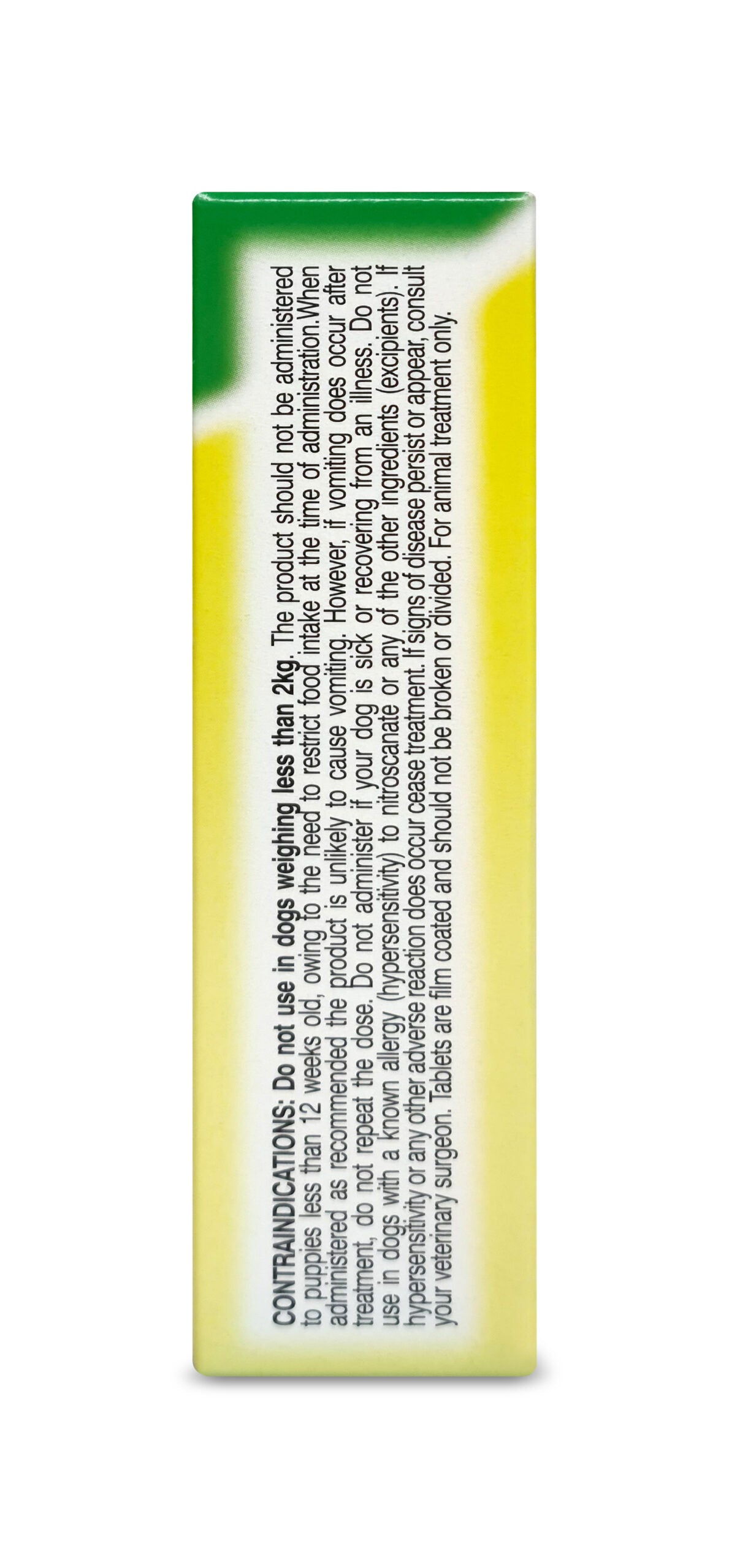 Product packaging with text on a white background