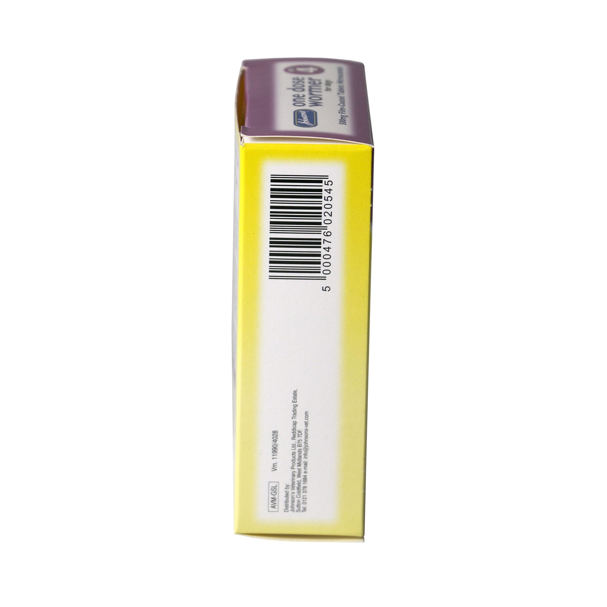 Yellow box with a barcode on a white background