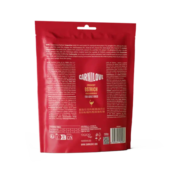 Carnilove Ostrich With Blackberries 🐦 Crunchy Treat Snacks for Sensitive Dogs - 200g