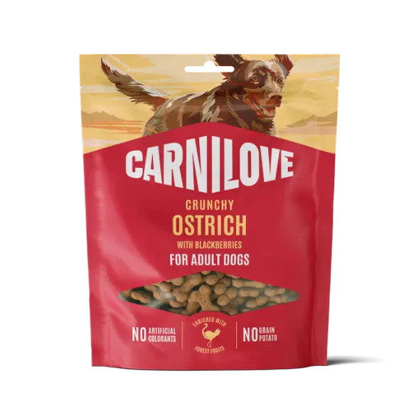 Carnilove Ostrich With Blackberries 🐦 Crunchy Treat Snacks for Sensitive Dogs - 200g