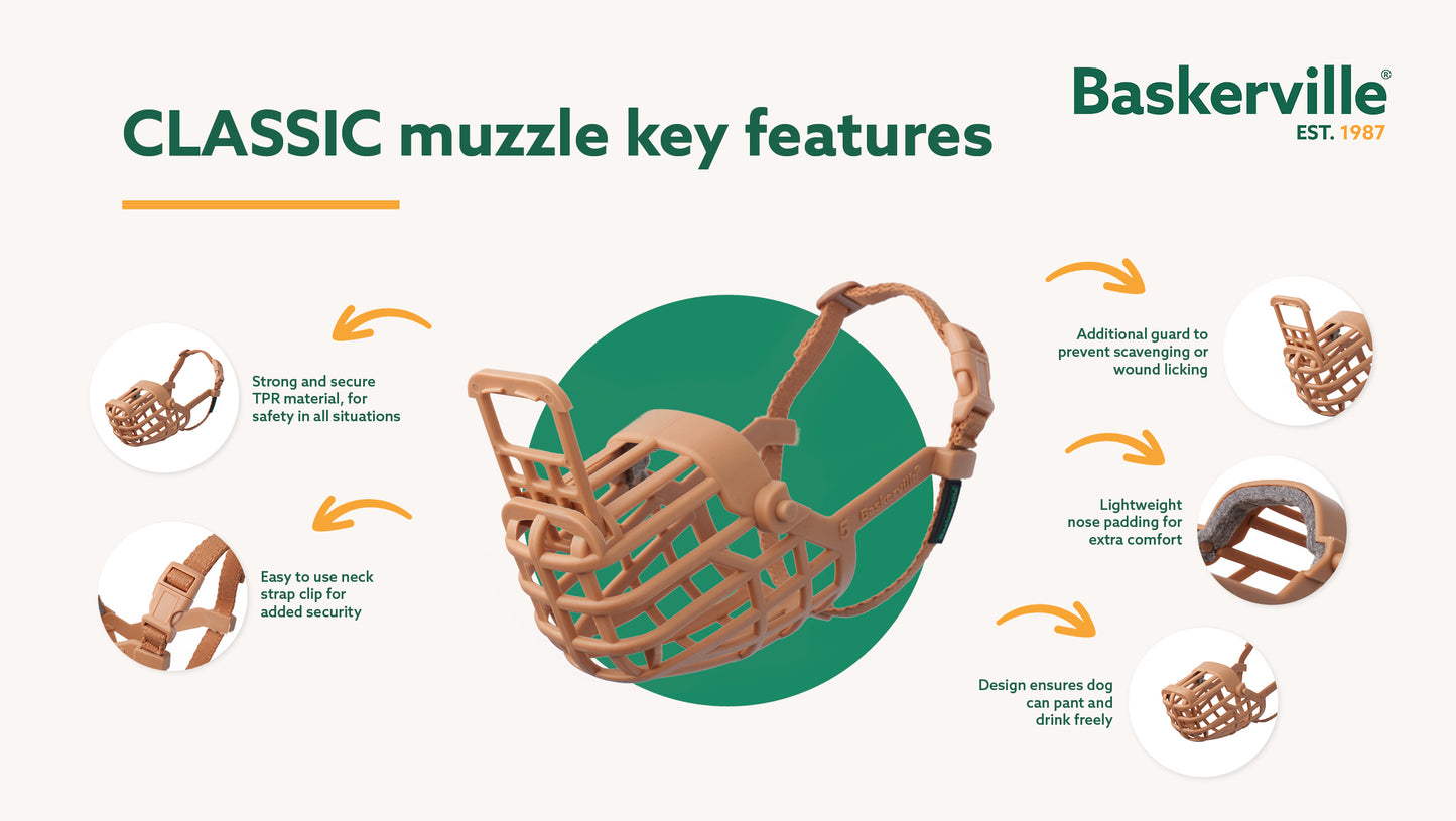 Baskerville | Dog Behaviour & Training | Lightweight Basket Muzzle  - Classic