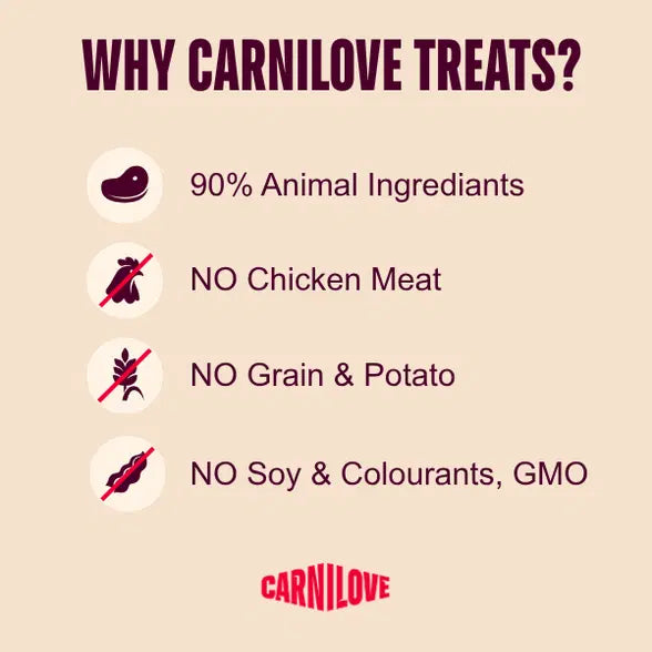 Carnilove Meat Jerky Turkey with Venison Fillet Dog Treat - 100g