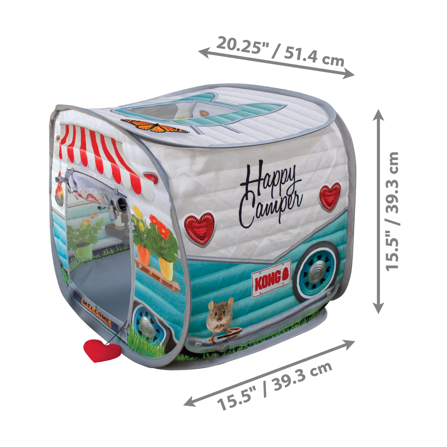 KONG | Cat House Toy | Play Spaces | Pop-Up Tent Camper Cat Hide