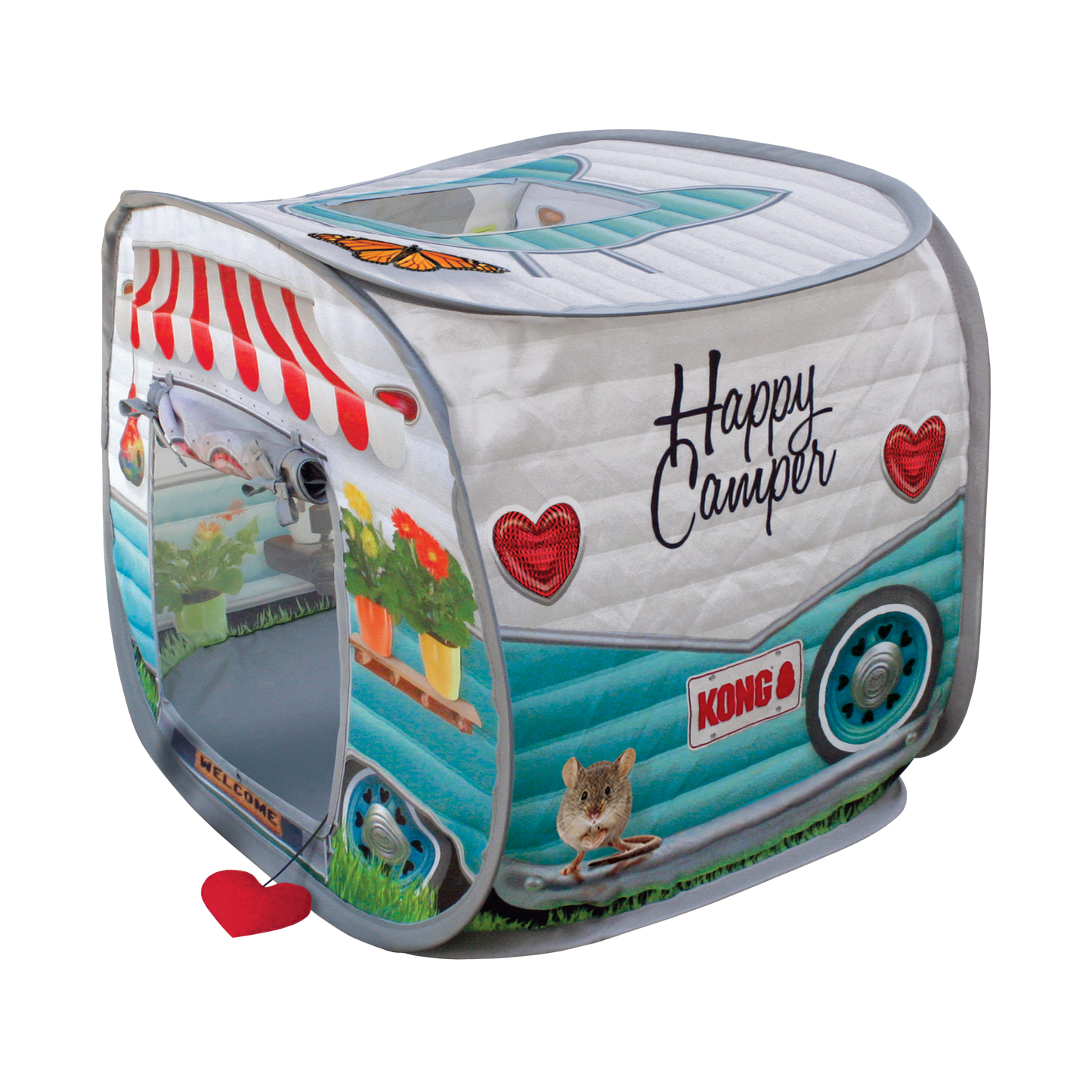 KONG | Cat House Toy | Play Spaces | Pop-Up Tent Camper Cat Hide