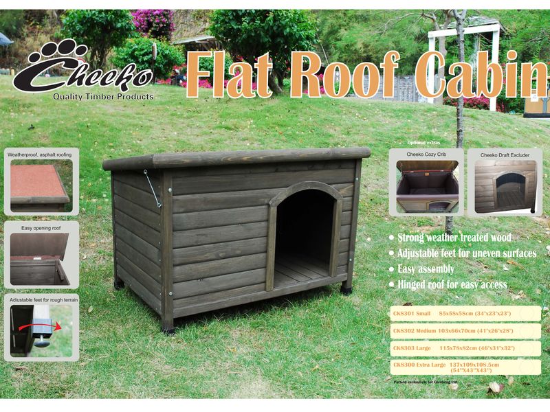 Cheeko | Dog Kennel | Wooden Flatroof Cabin