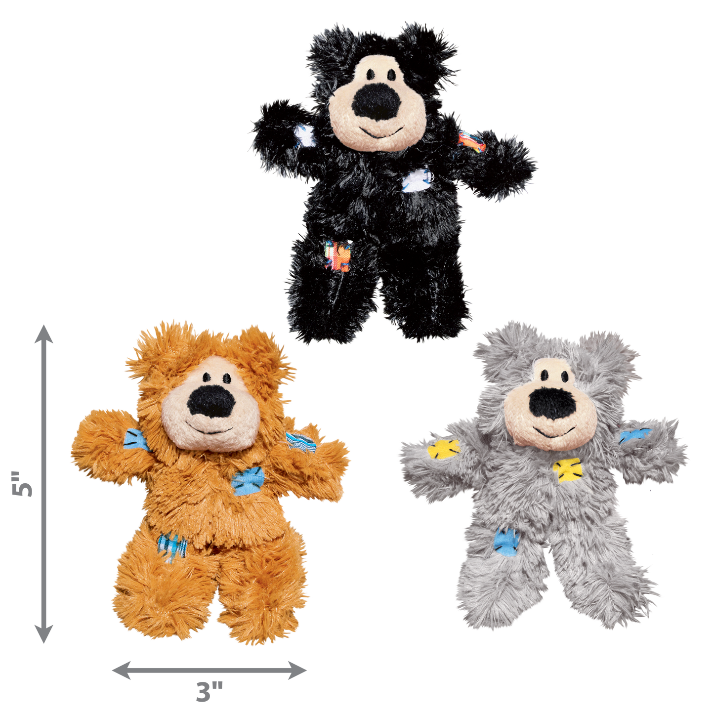 KONG | Cat Cuddly Toy | Softies Patchwork Bear