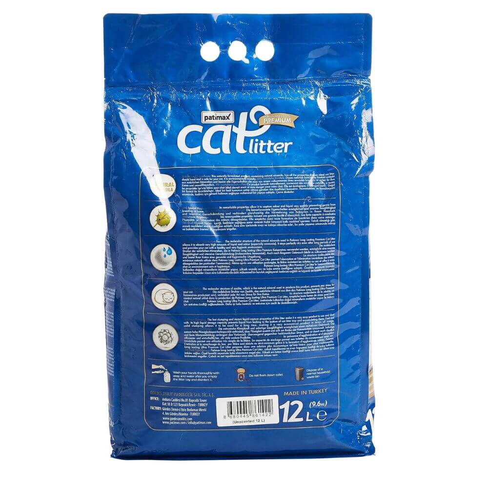 Patimax Premium Ultra Clumping Cat Litter 12L