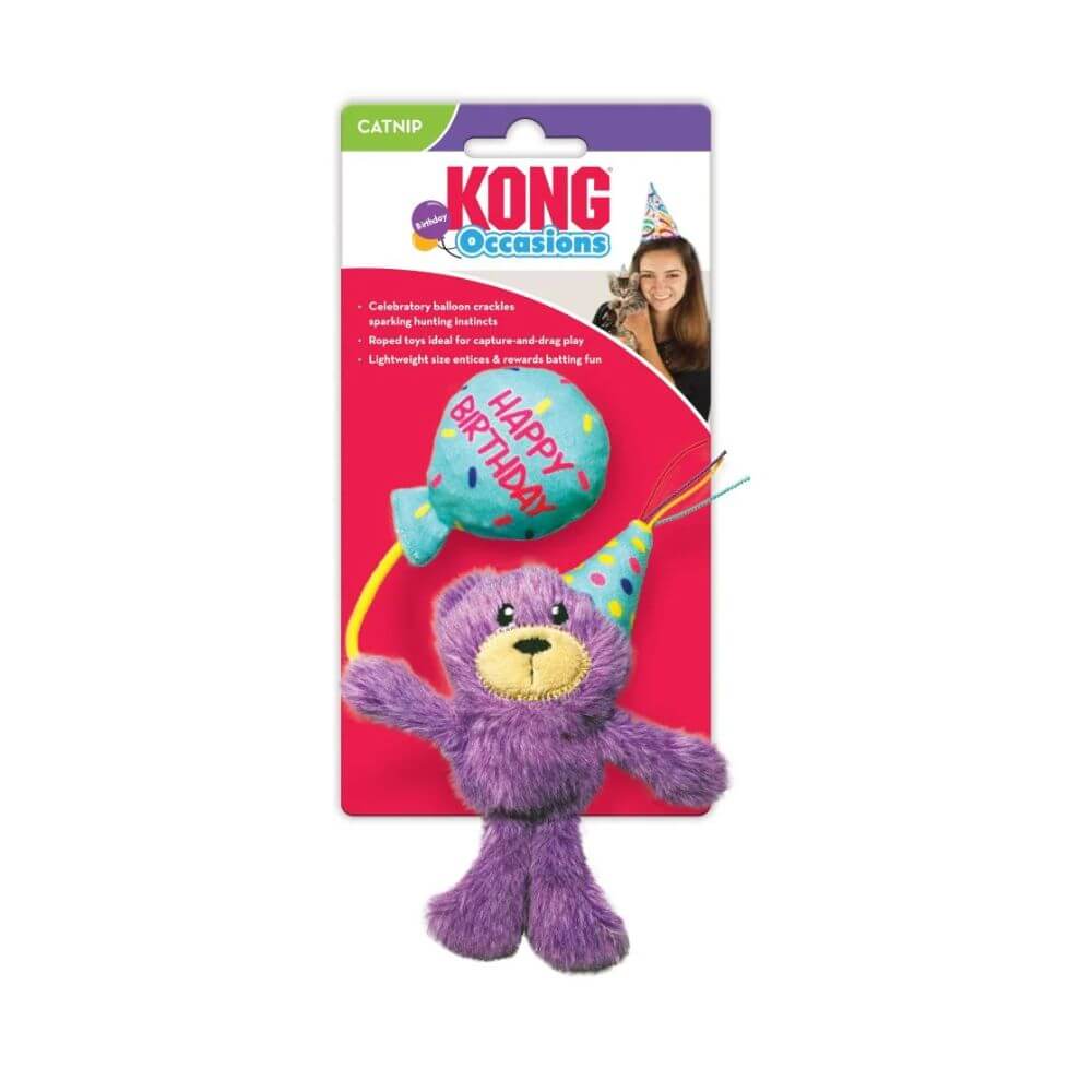 KONG Cat Occasions Birthday Teddy Cat Toy