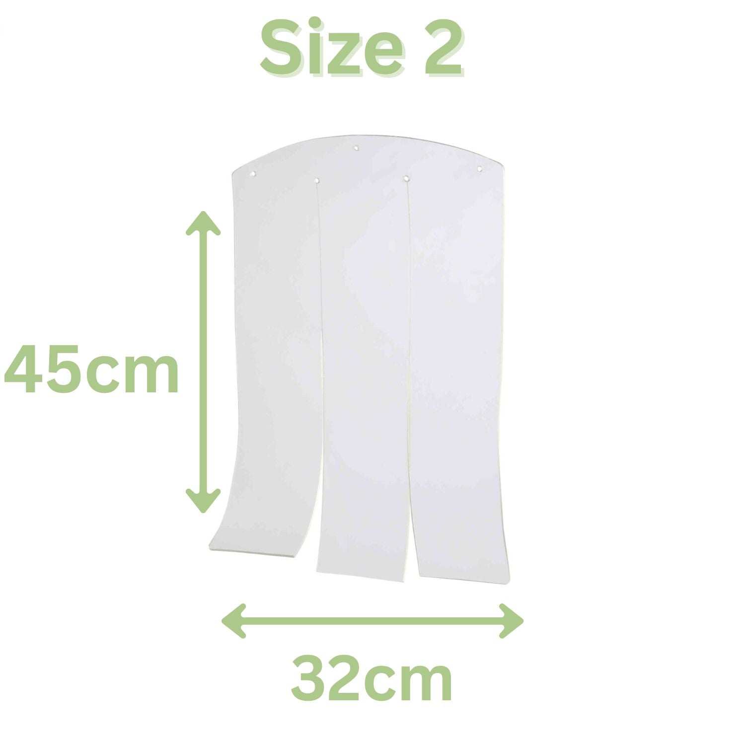 Clear plastic flap with three slits and nail holes for a wooden dog kennel. 